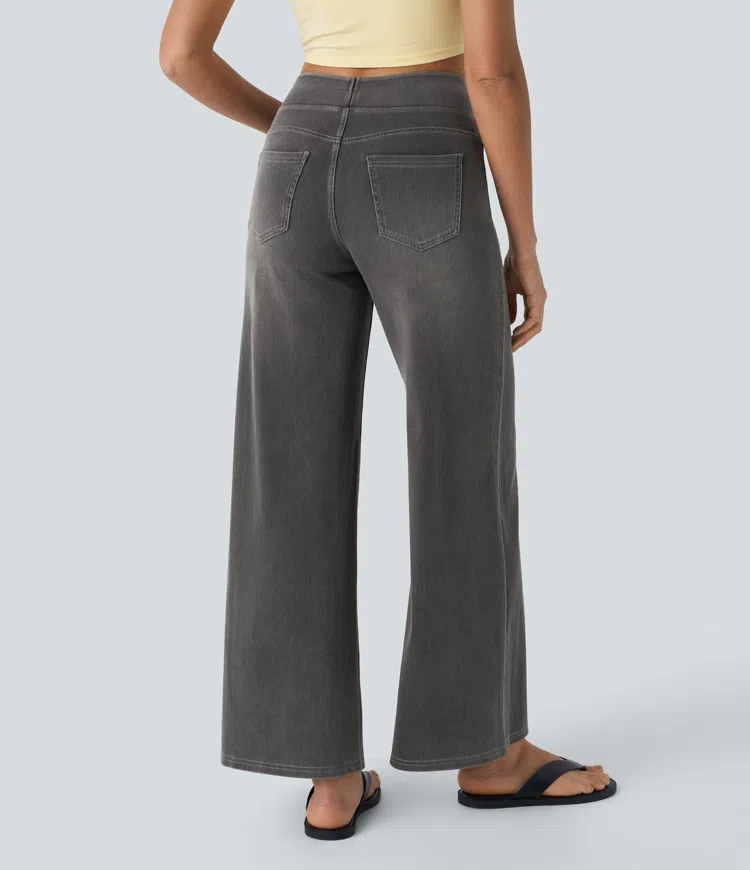 Uliva Di Rocco™ Jeans a gamba larga a vita alta super elasticizzati
