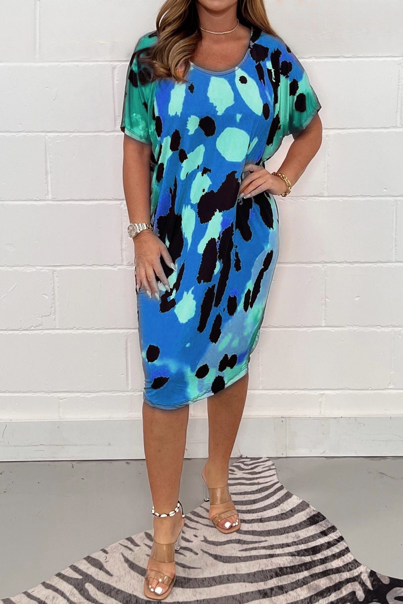 Vérène™️ Abito con stampa leopardata