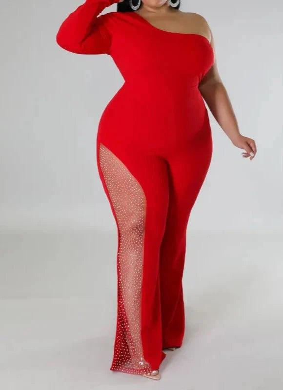 Viola Argo™️ Tuta con strass su una spalla