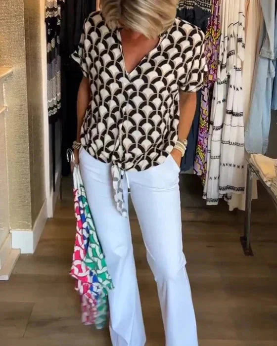 Viola Fox™ Top casual con stampa
