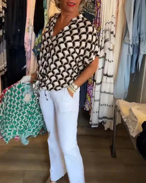 Viola Fox™ Top casual con stampa