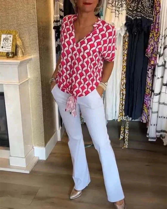 Viola Fox™ Top casual con stampa