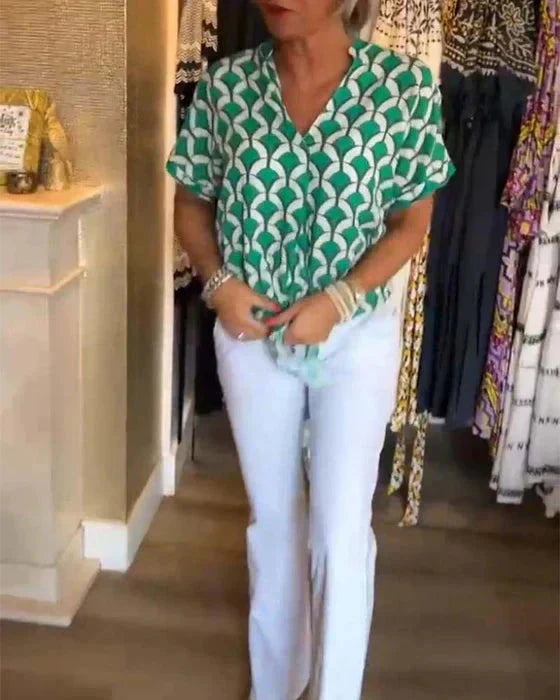 Viola Fox™ Top casual con stampa