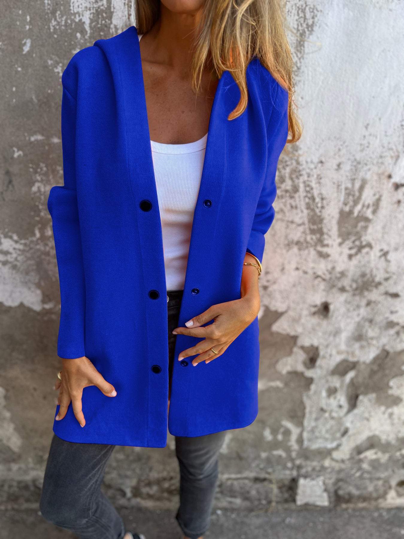 Xènia Enciso™ Giacca monopetto casual con cappuccio