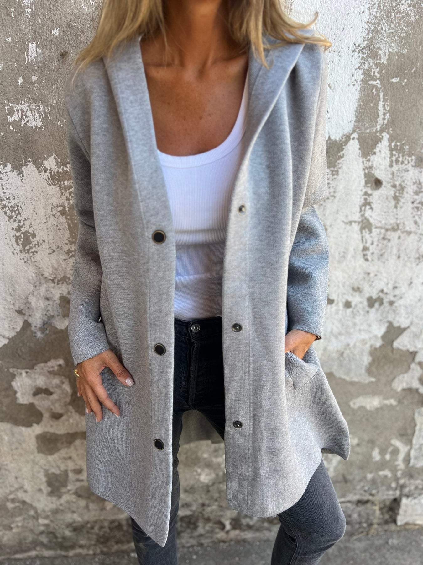 Xènia Enciso™ Giacca monopetto casual con cappuccio