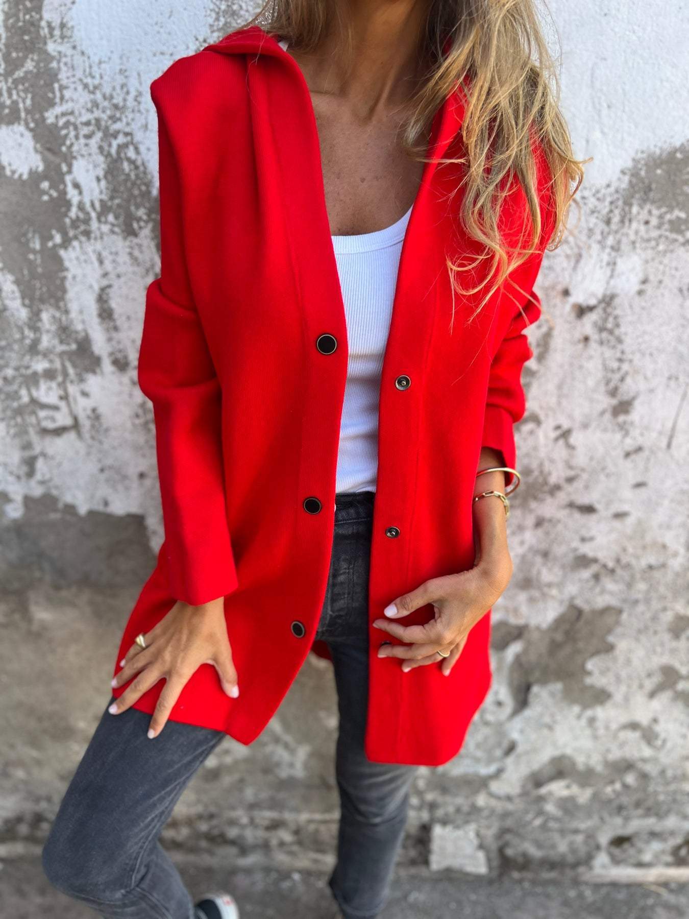 Xènia Enciso™ Giacca monopetto casual con cappuccio