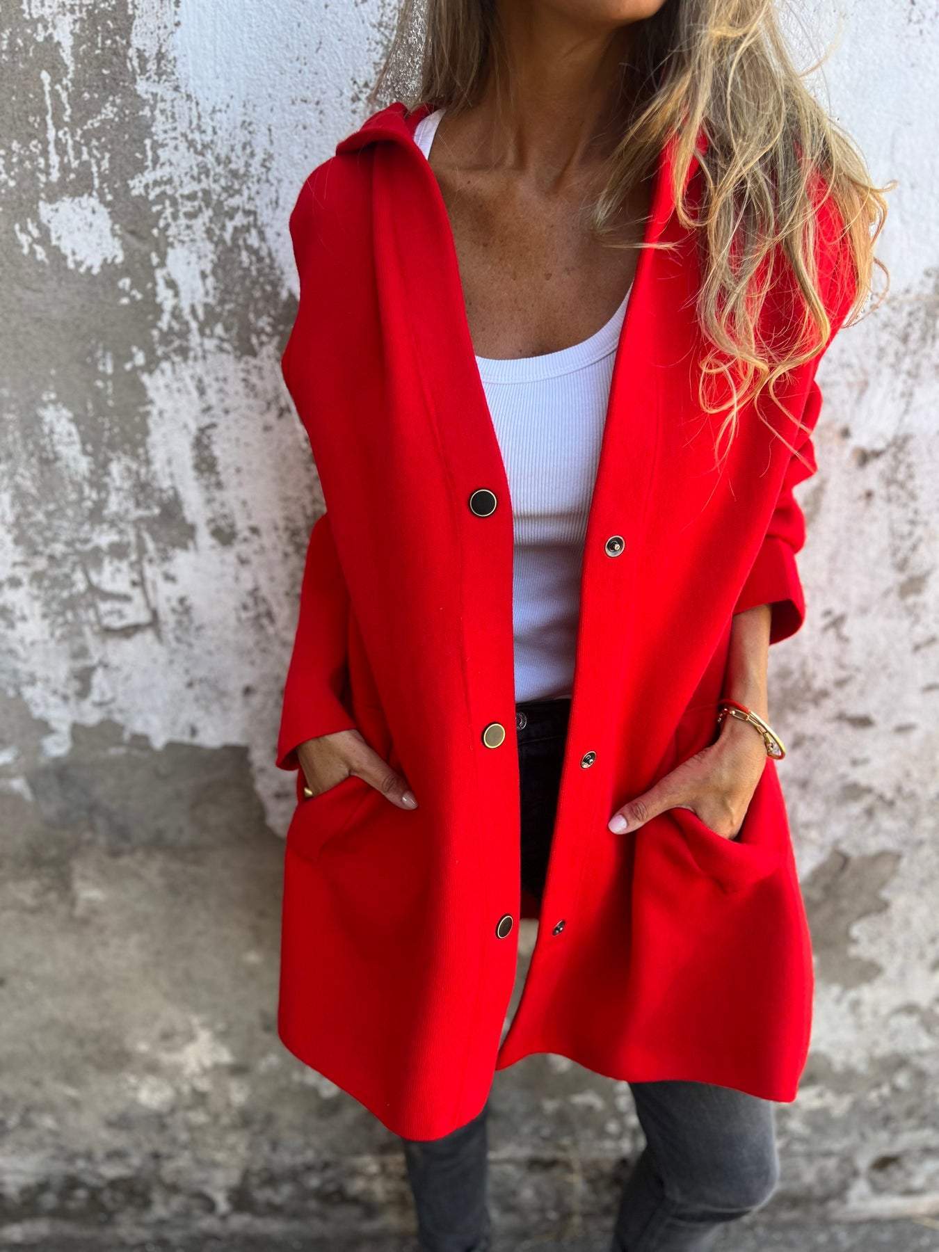 Xènia Enciso™ Giacca monopetto casual con cappuccio