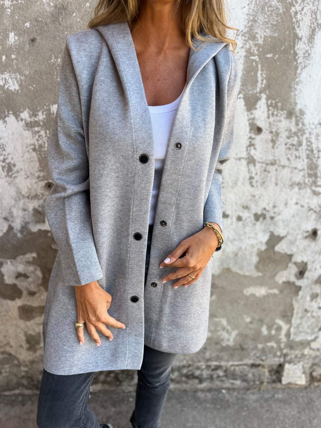 Xènia Enciso™ Giacca monopetto casual con cappuccio
