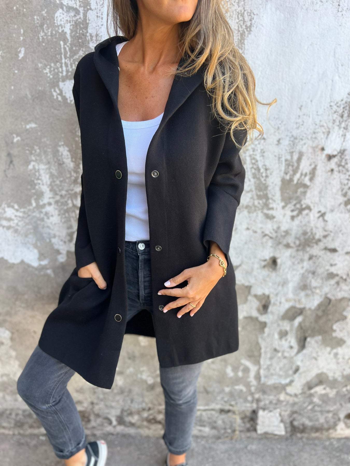 Xènia Enciso™ Giacca monopetto casual con cappuccio