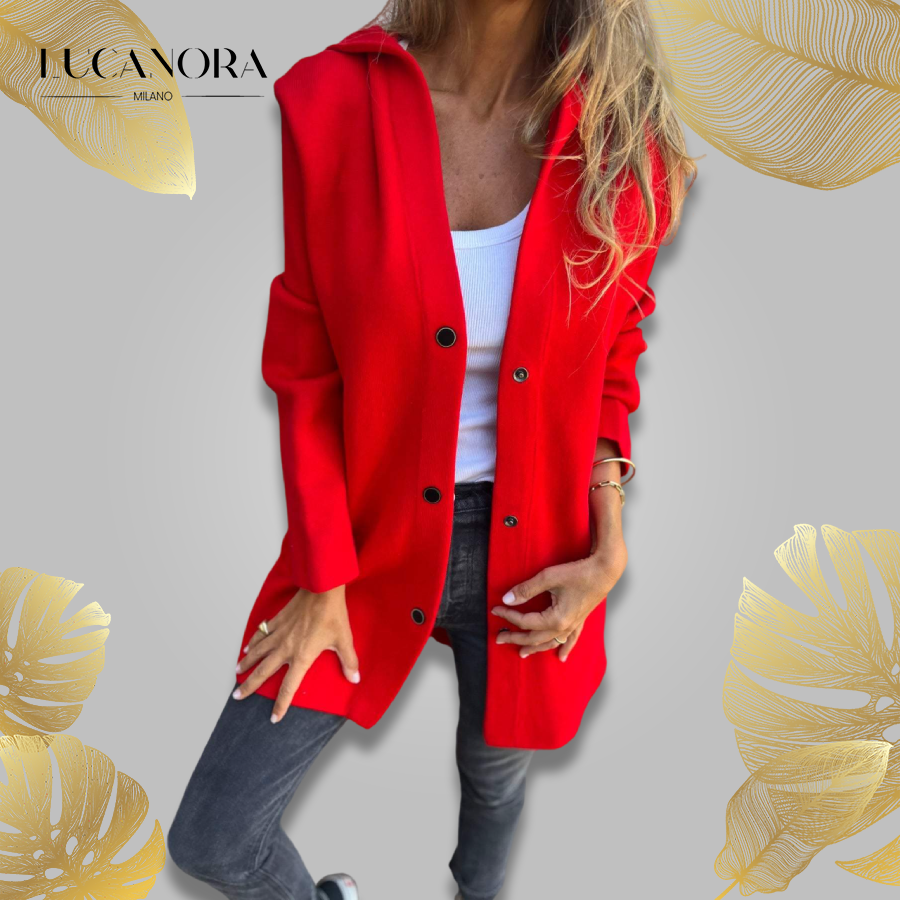 Xènia Enciso™ Giacca monopetto casual con cappuccio
