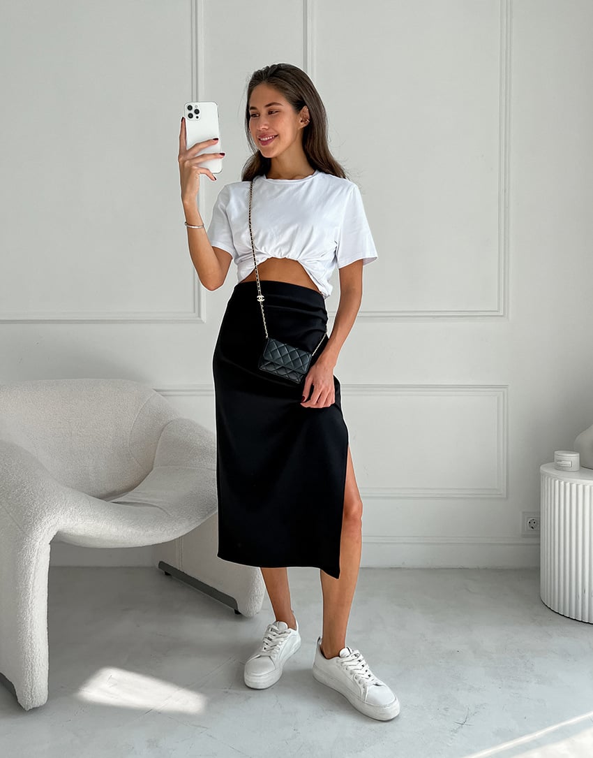 Zarina Bozzi™ Gonna midi aderente con spacco laterale da donna