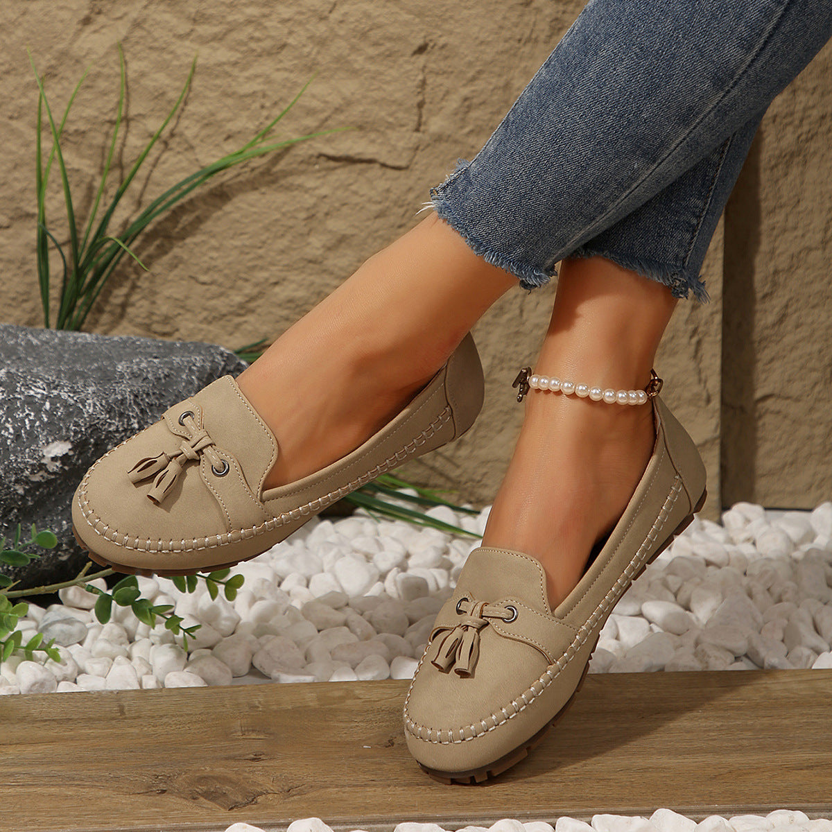 Zoe Garofano™ Comodi mocassini vintage da donna
