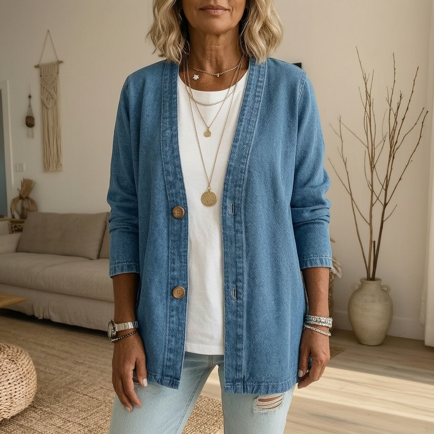 Edvige Bertozzi™ Giacca di jeans per layering senza sforzo