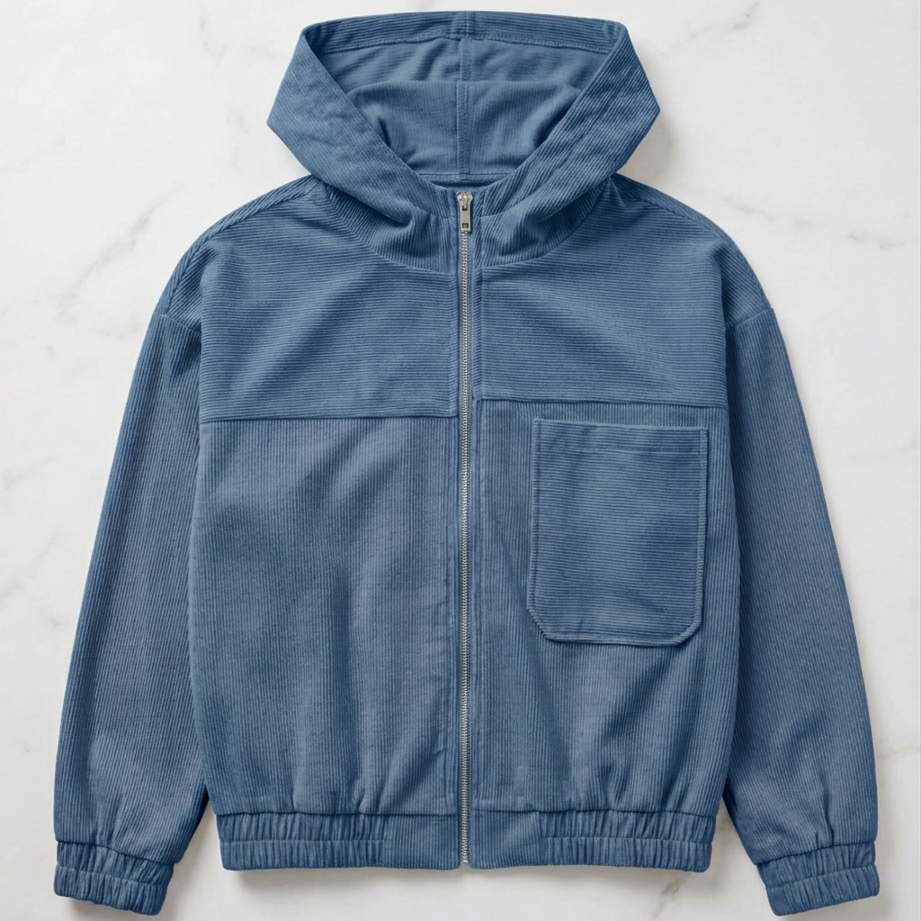 Adele Mariani™ Giacca in velluto a coste con cappuccio e zip