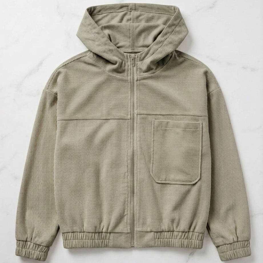 Adele Mariani™ Giacca in velluto a coste con cappuccio e zip