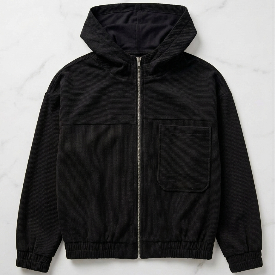 Adele Mariani™ Giacca in velluto a coste con cappuccio e zip