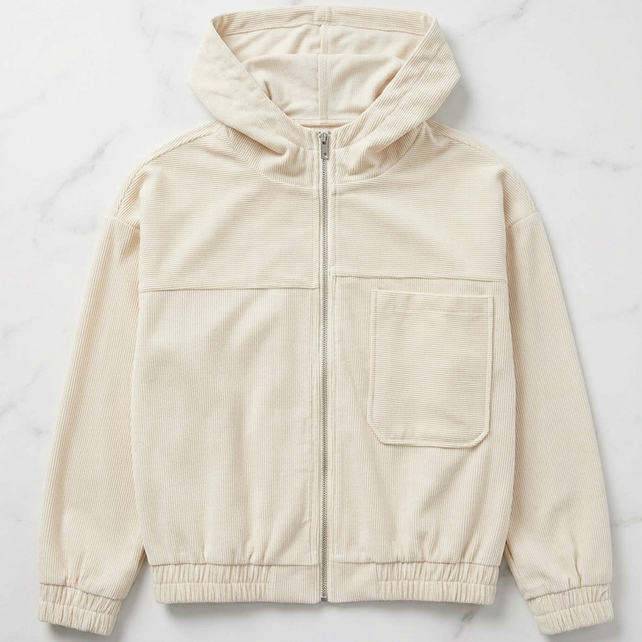 Adele Mariani™ Giacca in velluto a coste con cappuccio e zip