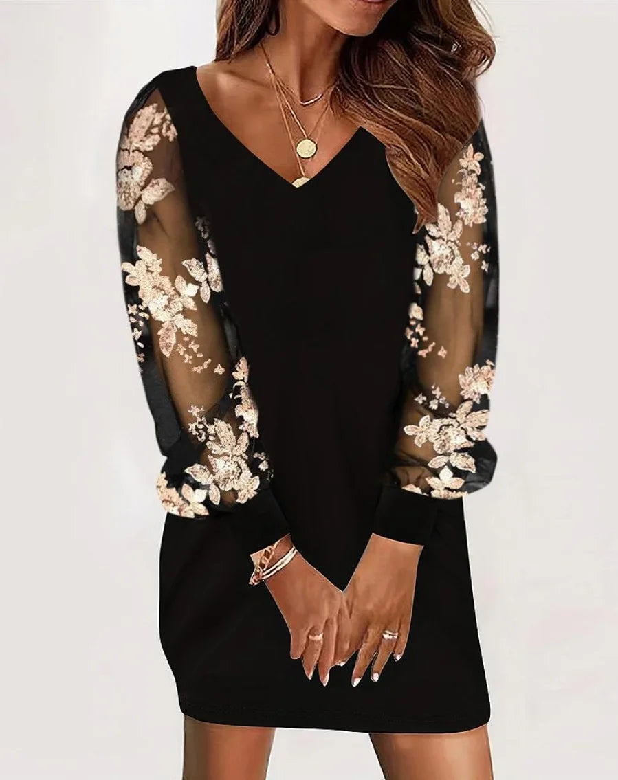 Adriana Acquaviva™ Elegante abito con graziose maniche in pizzo
