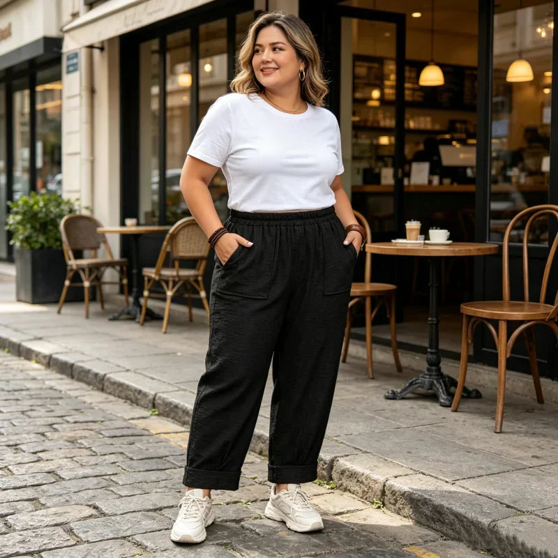 Adriana Turchi™ Pantaloni a gamba larga comodi dalla vestibilità valorizzante