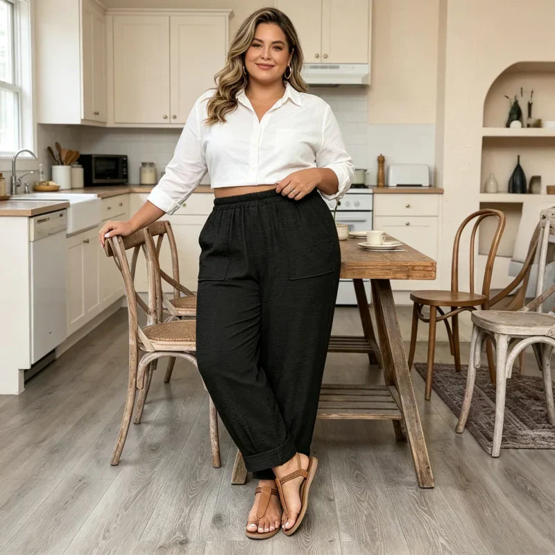 Adriana Turchi™ Pantaloni a gamba larga comodi dalla vestibilità valorizzante