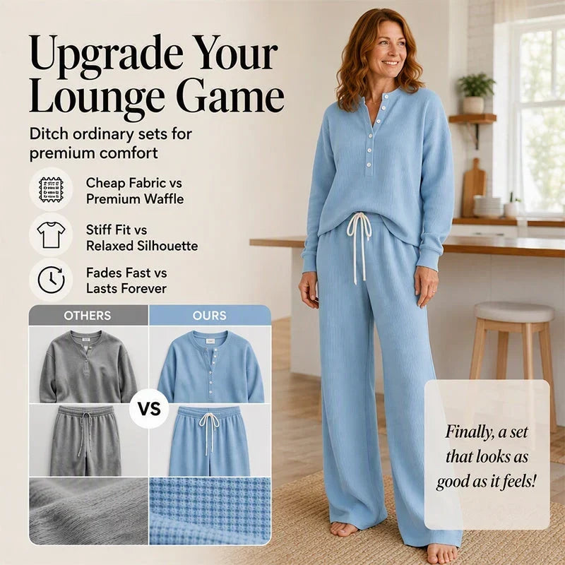 Agata Baldovini™ Set lounge waffle accogliente