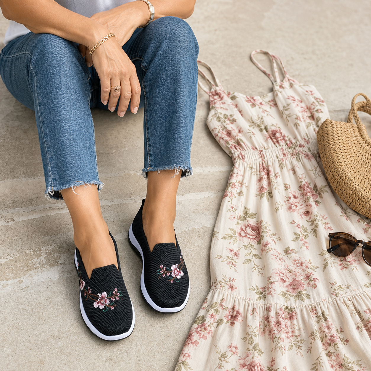 Agata Della Valle™ Scarpe floreali traspiranti per il massimo comfort tutto il giorno