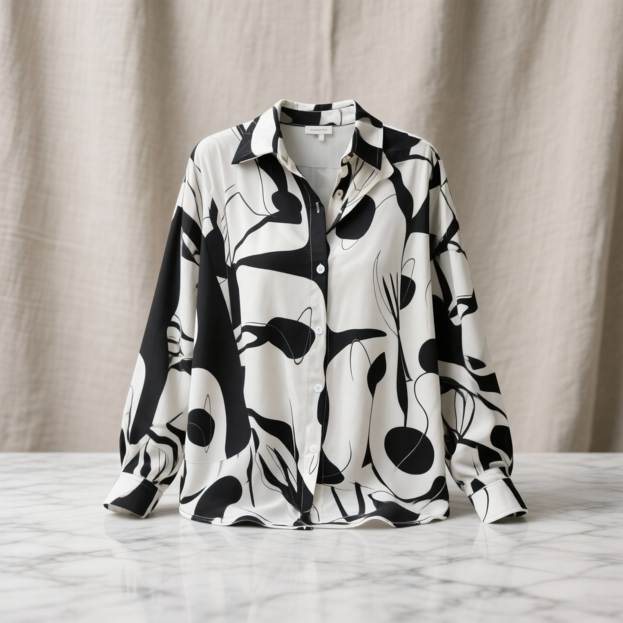 Agnese Abbondanza™ Camicia morbida traspirante con stampa artistica