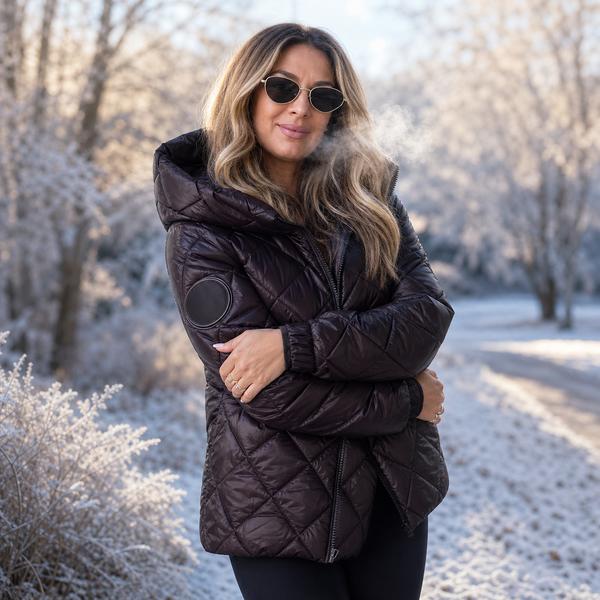 Agnese Bonacolsi™ Piumino leggero con cappuccio per uso quotidiano