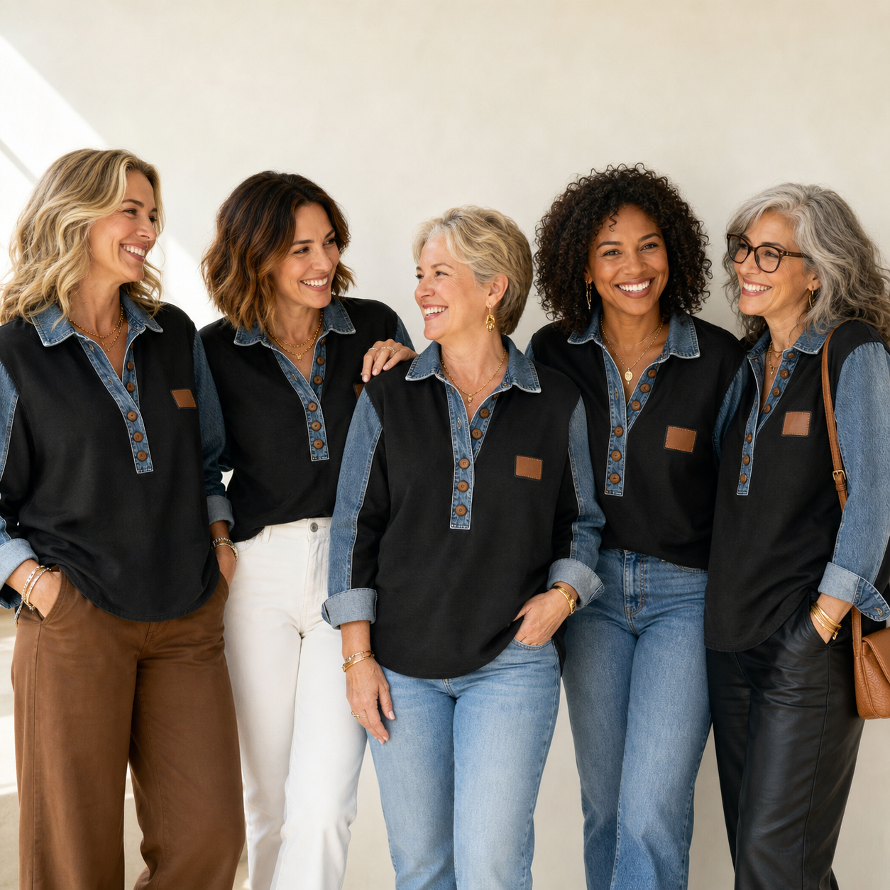Agnese Bonarrigo™ Giacca elegante con rever patchwork