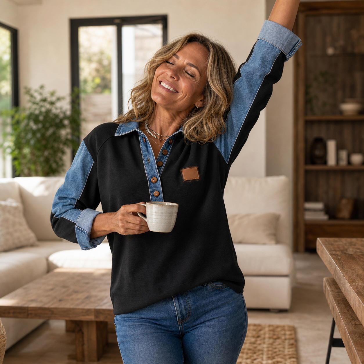 Agnese Bonarrigo™ Giacca elegante con rever patchwork