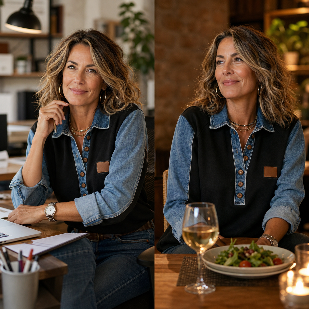Agnese Bonarrigo™ Giacca elegante con rever patchwork