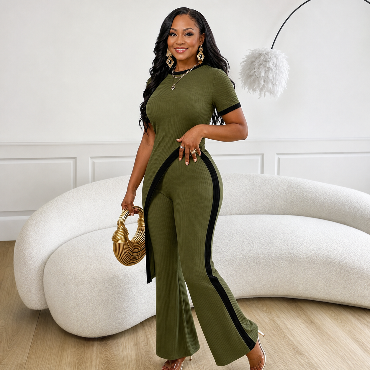 Agnese Melillo™ Set coordinato blusa e pantaloni a zampa
