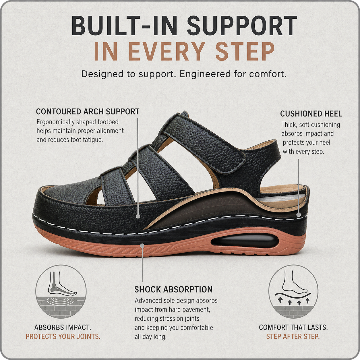 AiryStep™ Sandali con zeppa traspiranti per un comfort tutto il giorno