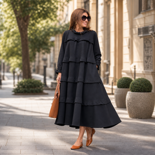 Alba Lampedusa™ Vestito midi a balze fluido per giorni senza pensieri