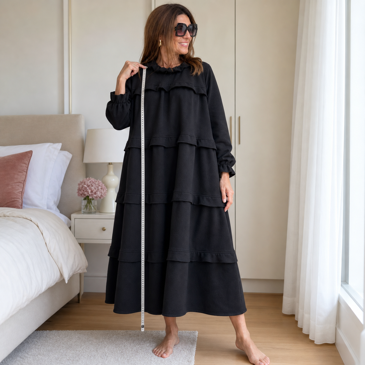 Alba Lampedusa™ Vestito midi a balze fluido per giorni senza pensieri