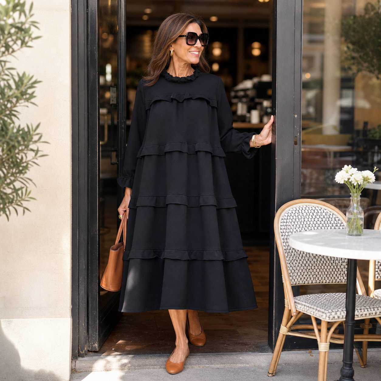 Alba Lampedusa™ Vestito midi a balze fluido per giorni senza pensieri