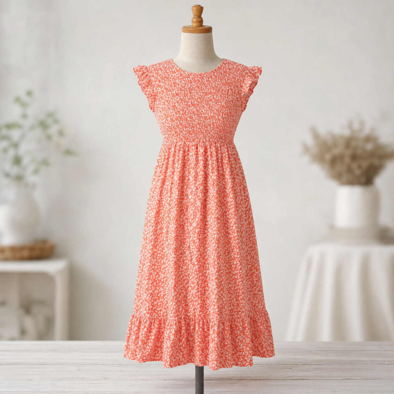 Aldina Agnelli™ Abito elegante a fiori con balze