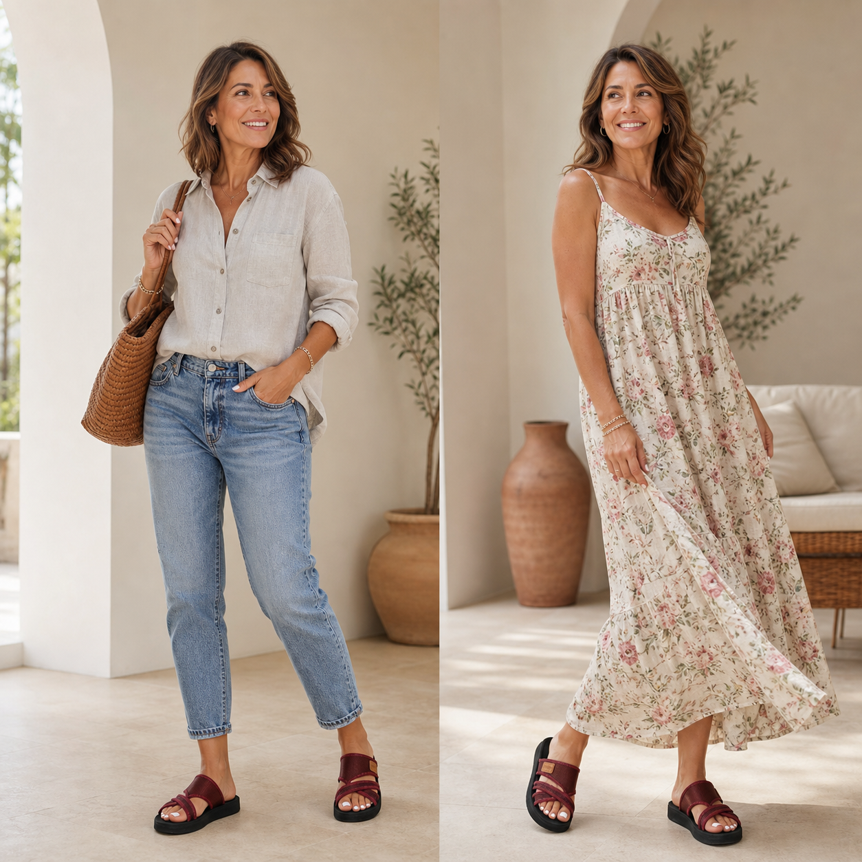 Alessia Gambaro™ Sandali slide con fasce incrociate per uno stile quotidiano senza sforzo