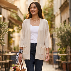 Alessia Marino™ cardigan layering a maniche 3/4 senza sforzo