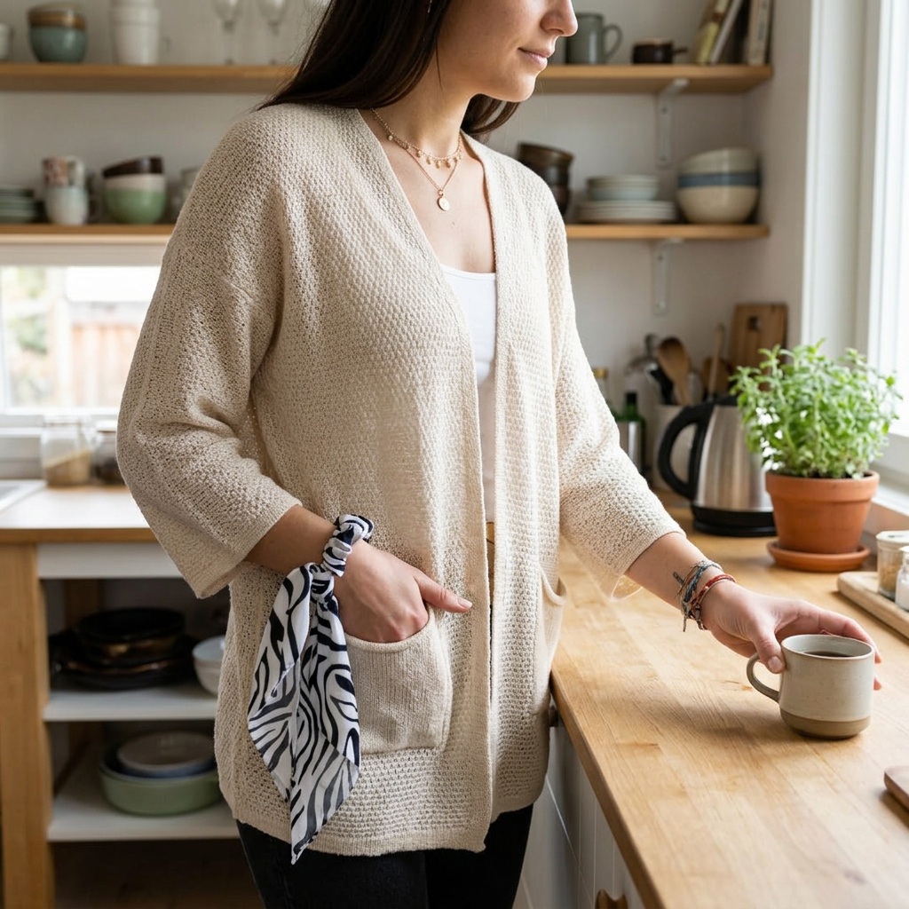 Alessia Marino™ cardigan layering a maniche 3/4 senza sforzo
