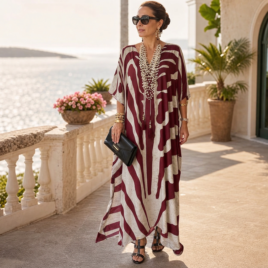 Amelia Leoncini™ Vestito kaftan fluido per uno stile estivo senza sforzo