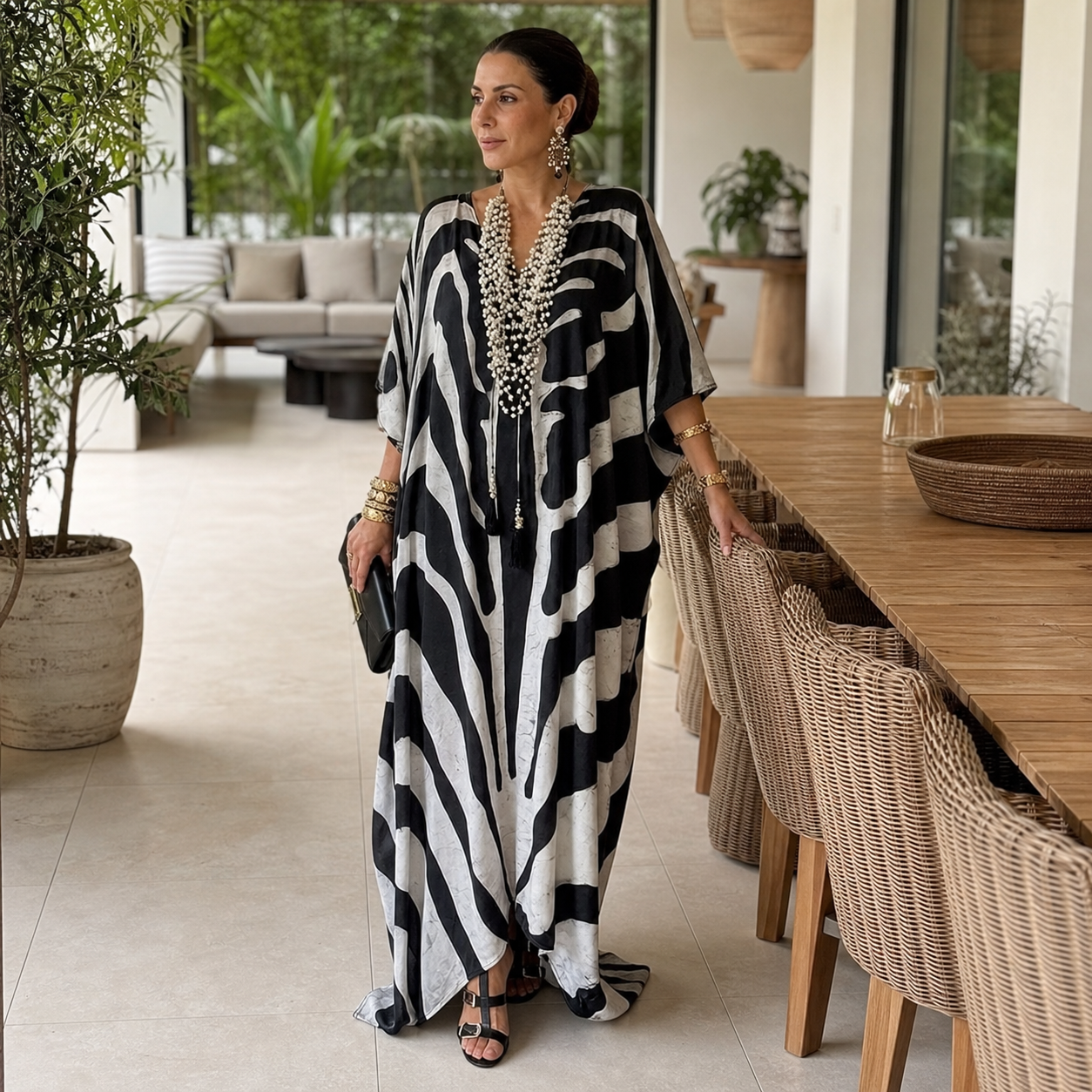 Amelia Leoncini™ Vestito kaftan fluido per uno stile estivo senza sforzo