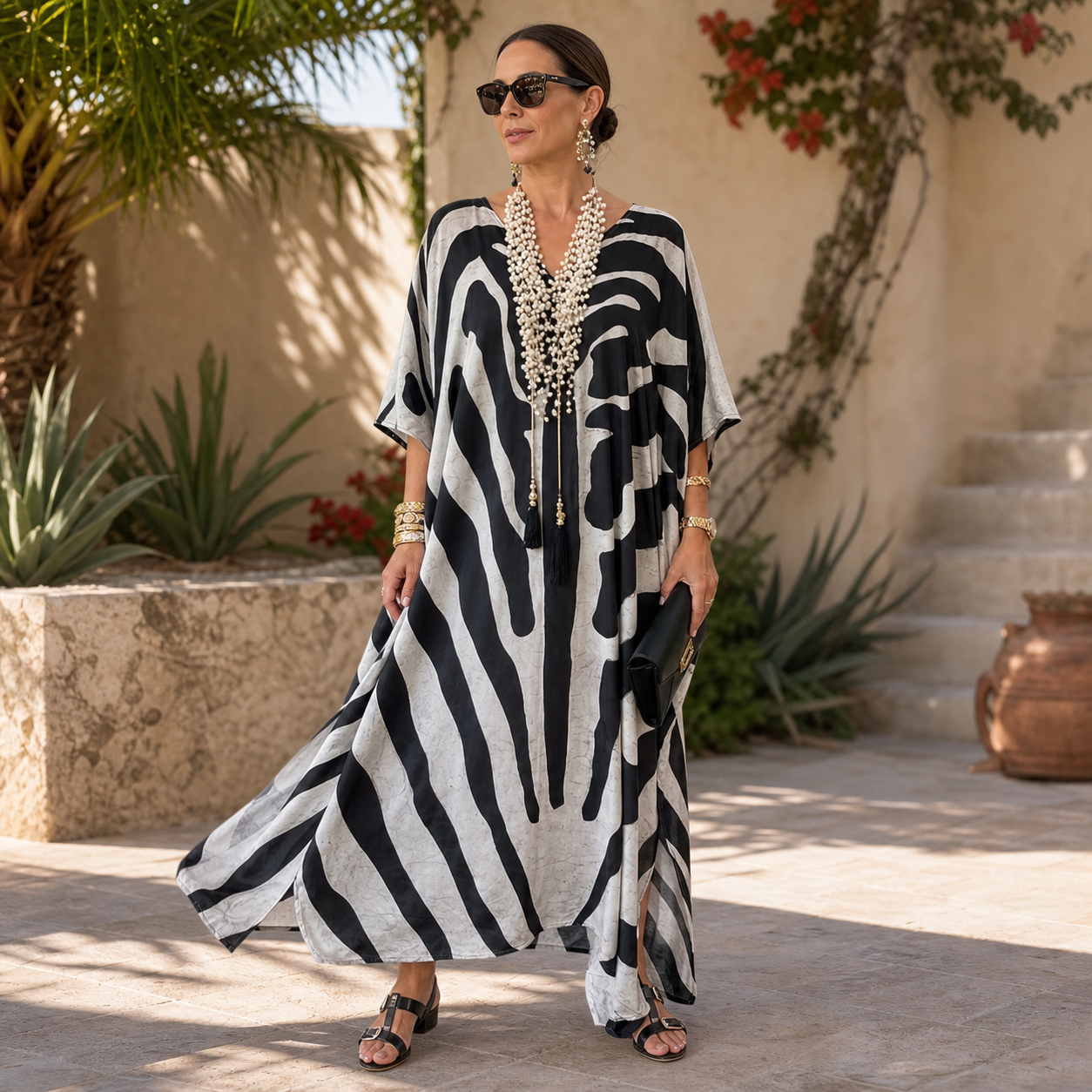 Amelia Leoncini™ Vestito kaftan fluido per uno stile estivo senza sforzo