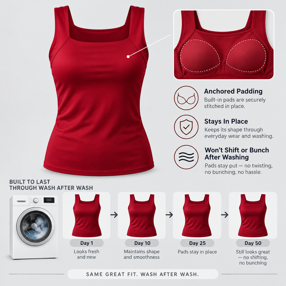 Anchorella™ Top con reggiseno integrato per un sostegno senza sforzo