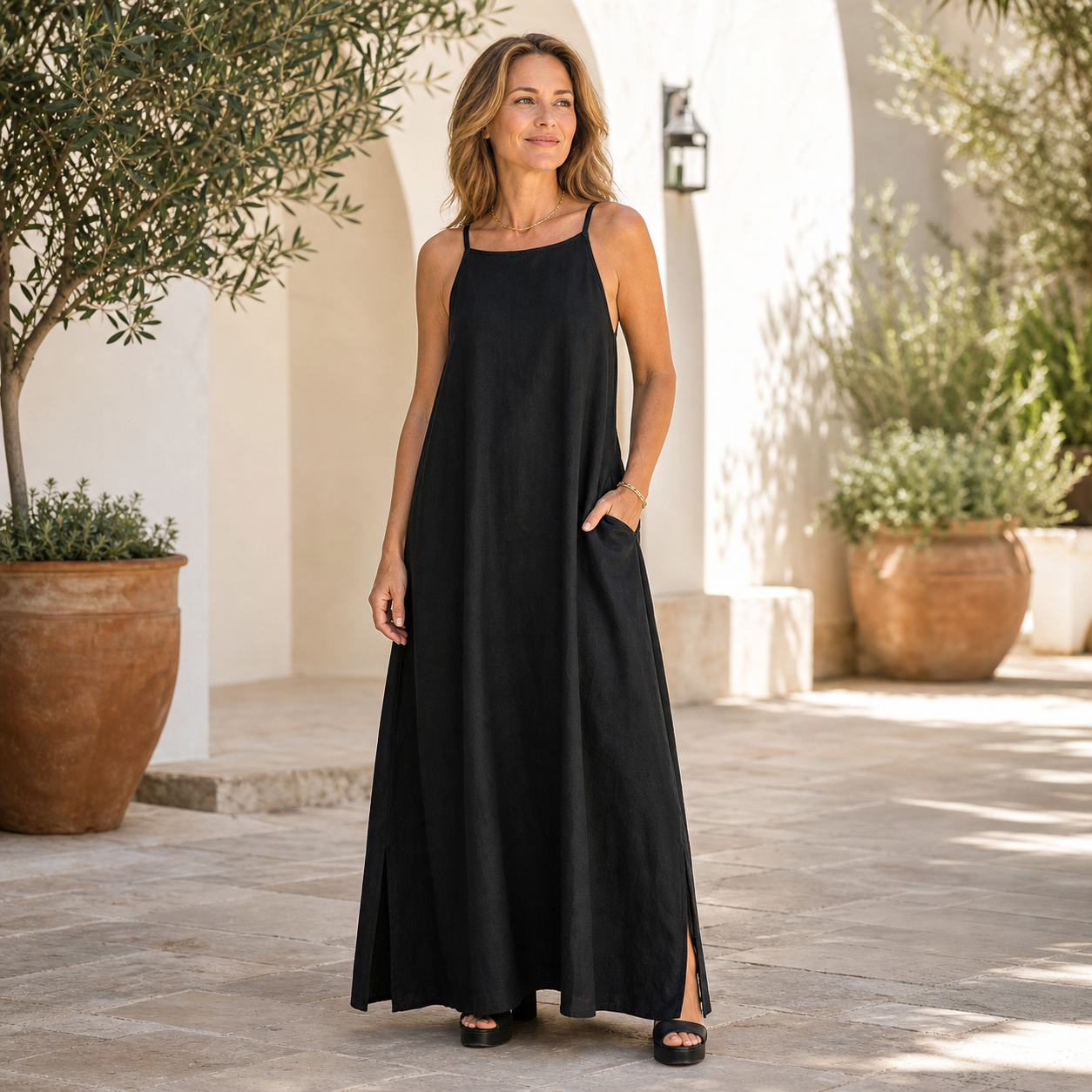 Angelica Gentilini™ Vestito elegante senza maniche per le giornate calde