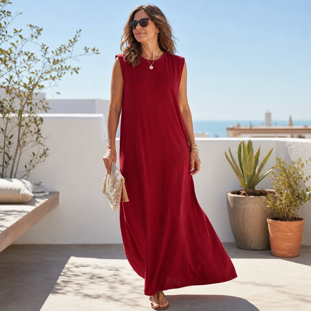 Angiolina Ghidini™ Maxi dress elegante e morbido per una silhouette valorizzante