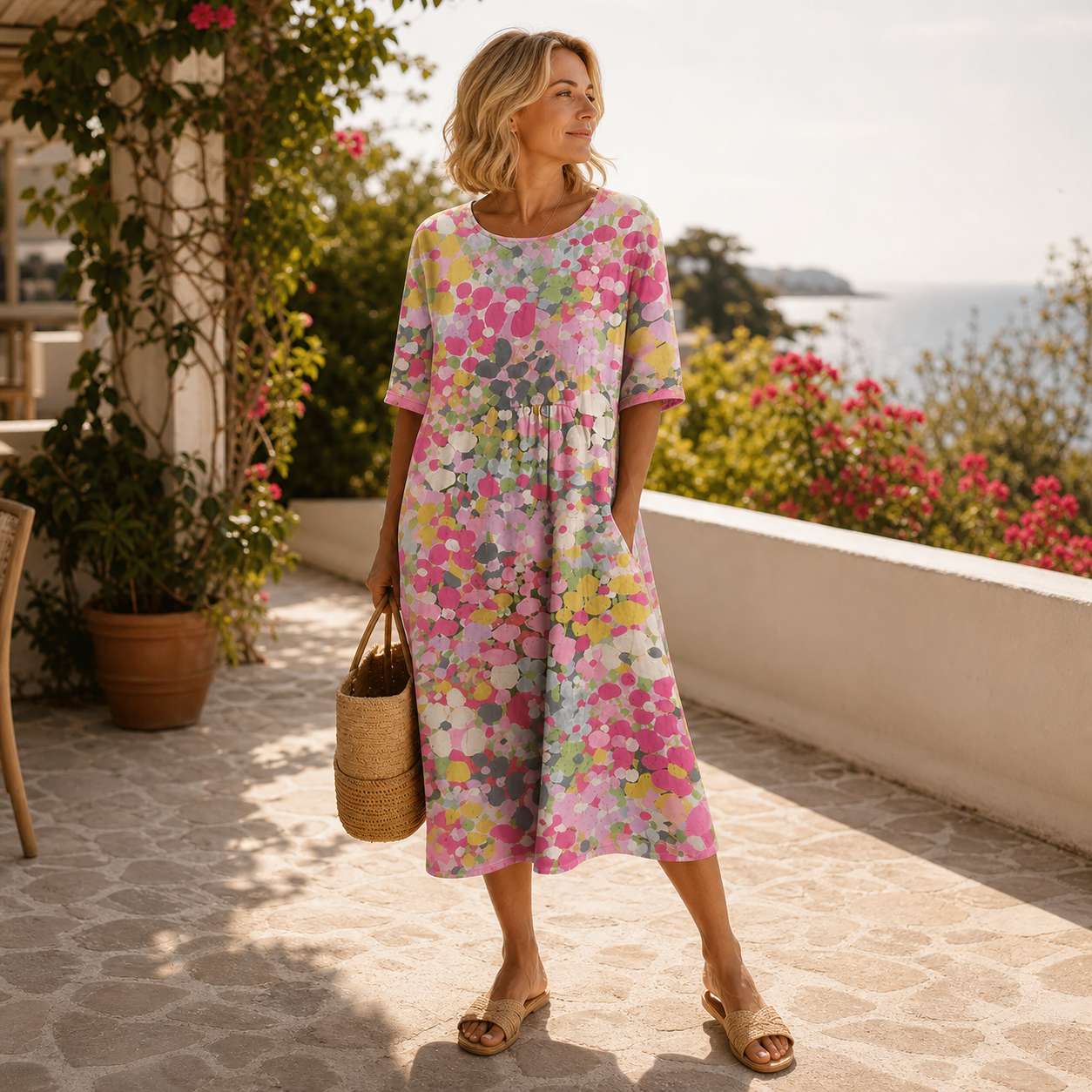 Azzurra Giovinazzo™ Vestito midi traspirante per uno stile senza sforzo