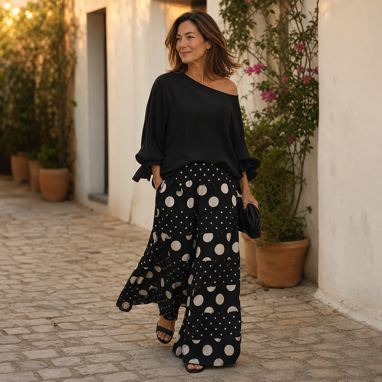 Azzurra Maggio™ Coordinato blusa ampia e pantaloni a gamba larga