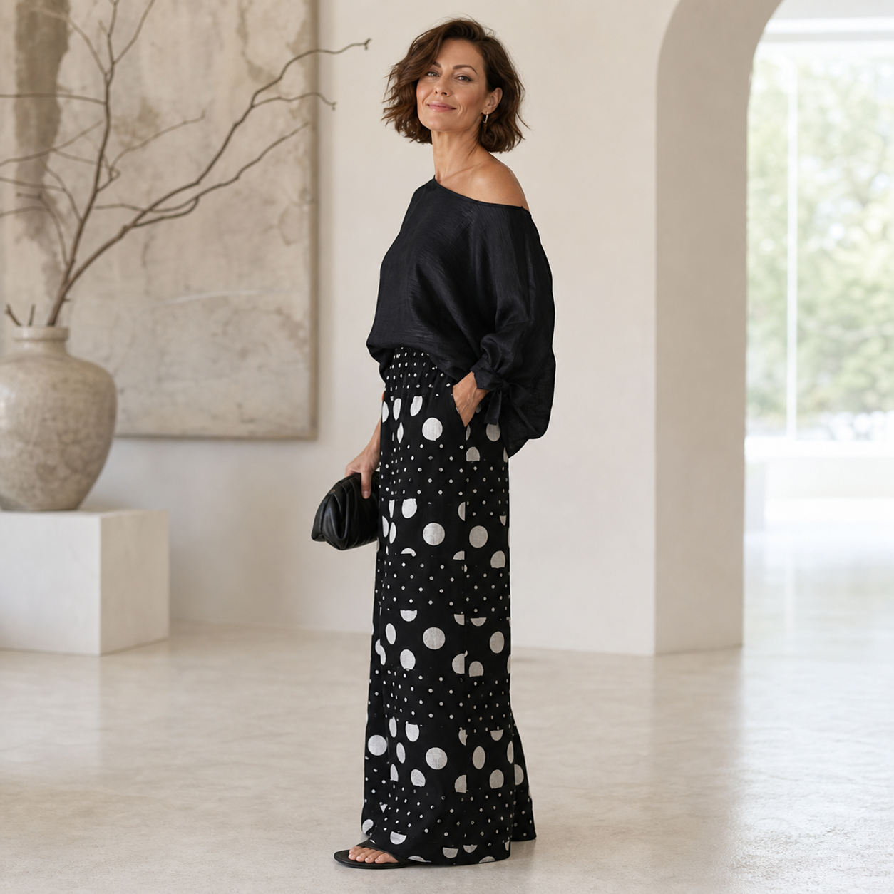 Azzurra Maggio™ Coordinato blusa ampia e pantaloni a gamba larga