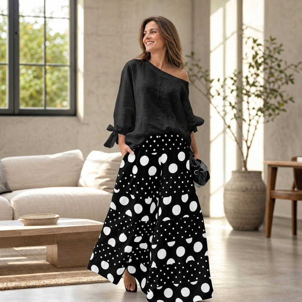 Azzurra Maggio™ Coordinato blusa ampia e pantaloni a gamba larga
